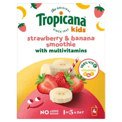 Tropicana Strawberry & Banana Lunchbox Smoothies 4 x 150ml