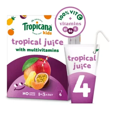 Tropicana Kids Tropical Fruit Juice lunchbox 4 x 150ml