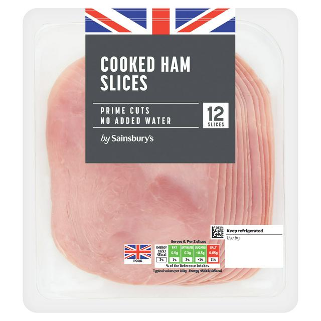 Sainsbury's 12 Cooked Ham Slices 240g