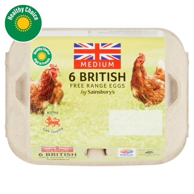 Sainsbury's British Free Range Eggs Medium x6