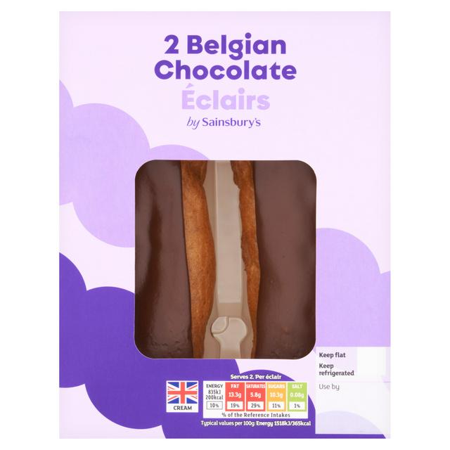 Sainsbury's Belgian Chocolate Eclairs 2 x 55g