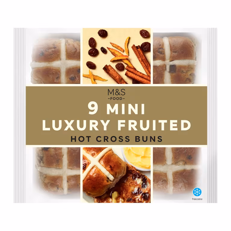 M&S Mini Luxury Hot Cross Buns (Pack of 9)