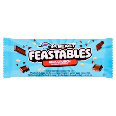 Feastables MrBeast Bar Crunch Milk Chocolate with Puffed Rice 60g
