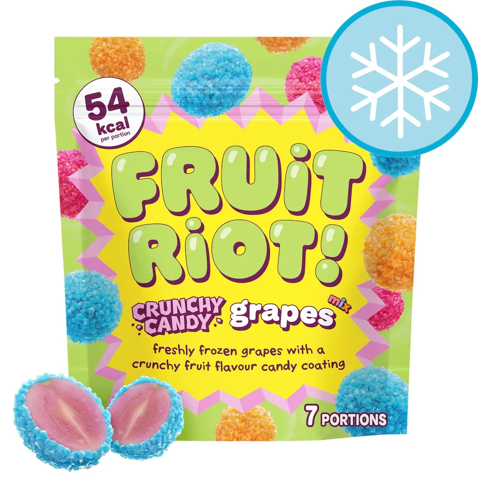 FRUIT RIOT CRUNCHY CANDY GRAPES 200G