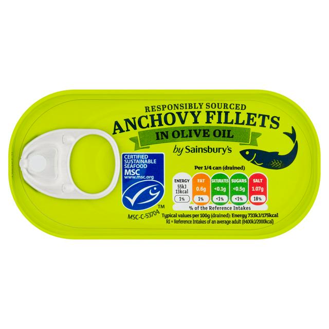 Sainsbury's Anchovy Fillets in Olive Oil 50g (30g*)
