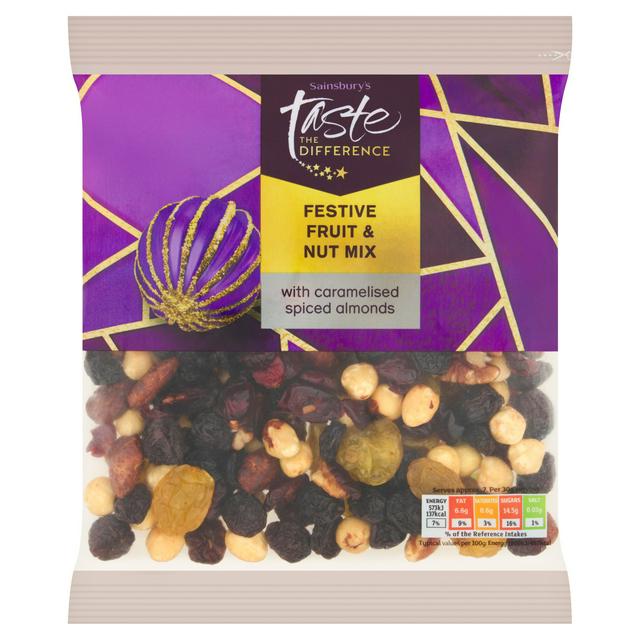 Sainsbury's Christmas Fruit & Nut Mix with Caramelised Spiced Almonds, Taste the Difference 225g