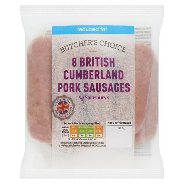Sainsbury's Butcher’s Choice Reduced Fat Cumberland British Pork sausage 454g
