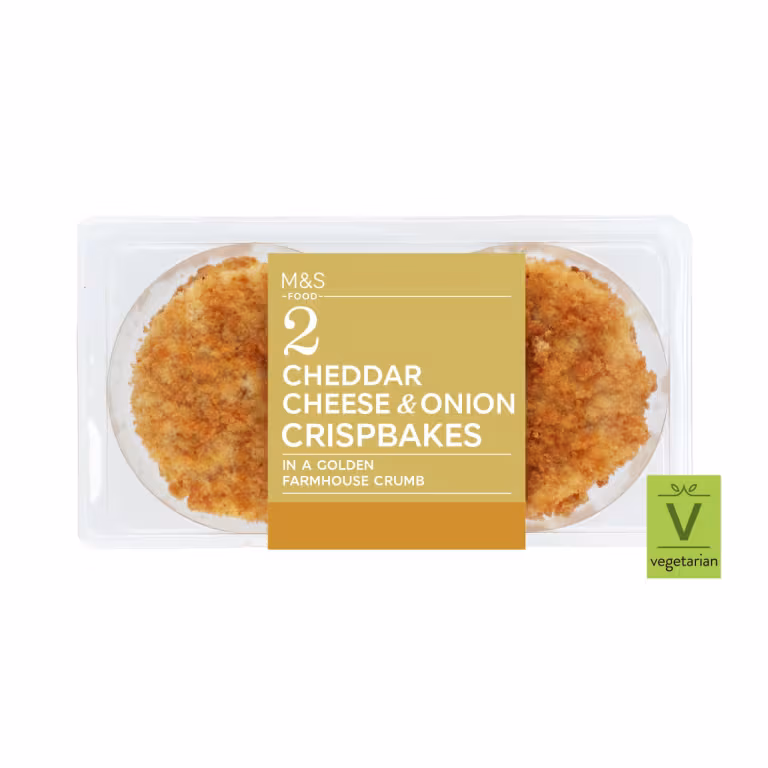 M&S 2 Cheddar Cheese & Onion Crispbakes