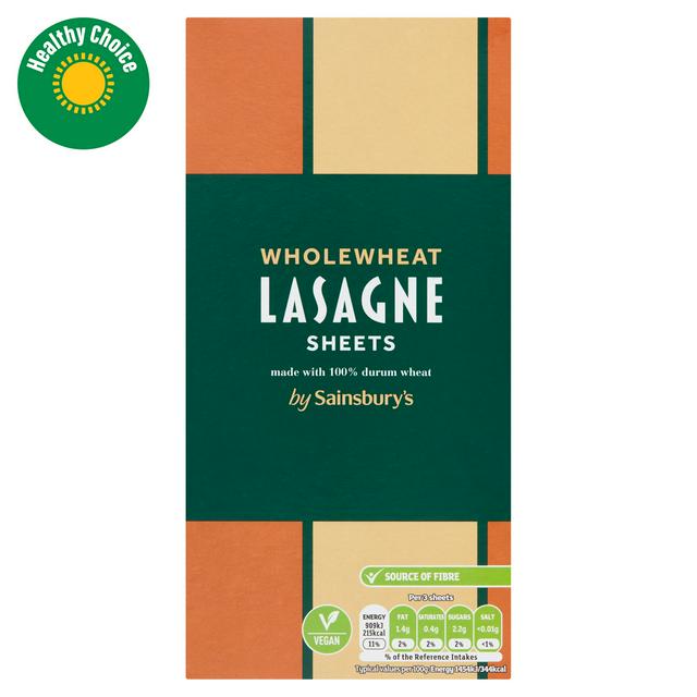 Sainsbury's Wholewheat Lasagne Sheets Pasta 500g