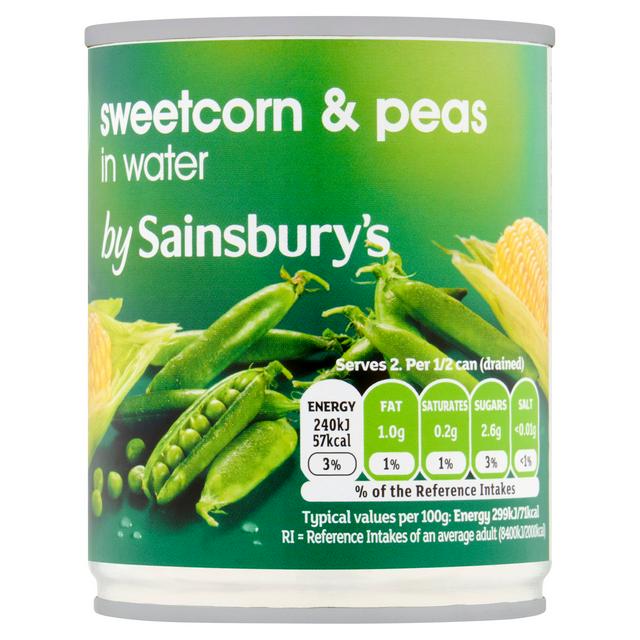 Sainsbury's Sweetcorn & Peas in Water 198g
