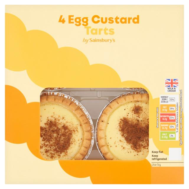 Sainsbury's Egg Custard Tarts 4 x 81g