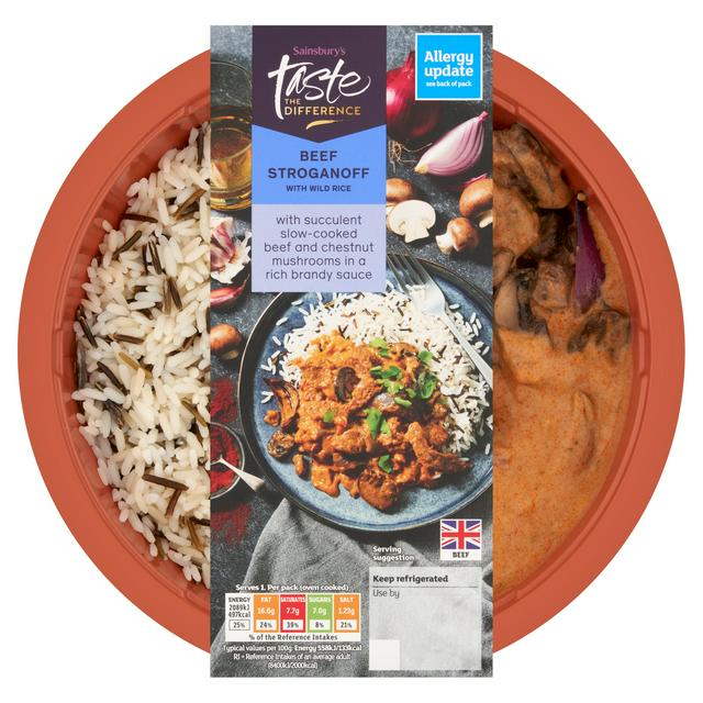 Sainsbury's Beef Stroganoff with Wild Rice, Taste the Difference 400g (Serves 1)