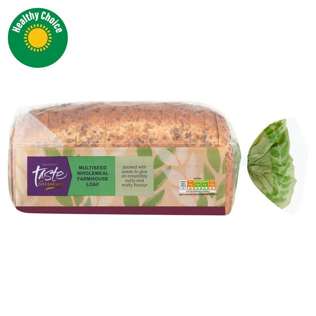 Sainsbury's Soft Multiseed Farmhouse Thick Sliced Wholemeal Bread, Taste the Difference 800g