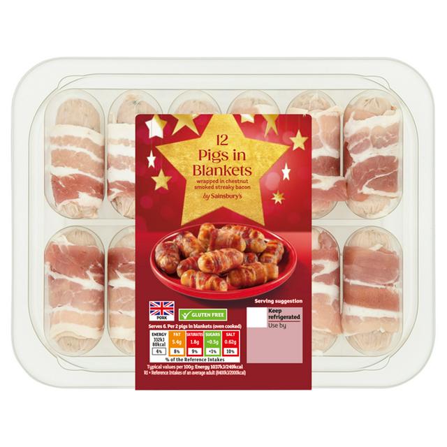 Sainsbury's Butcher's Choice British Pork & British Bacon Pigs In Blankets x12 260g