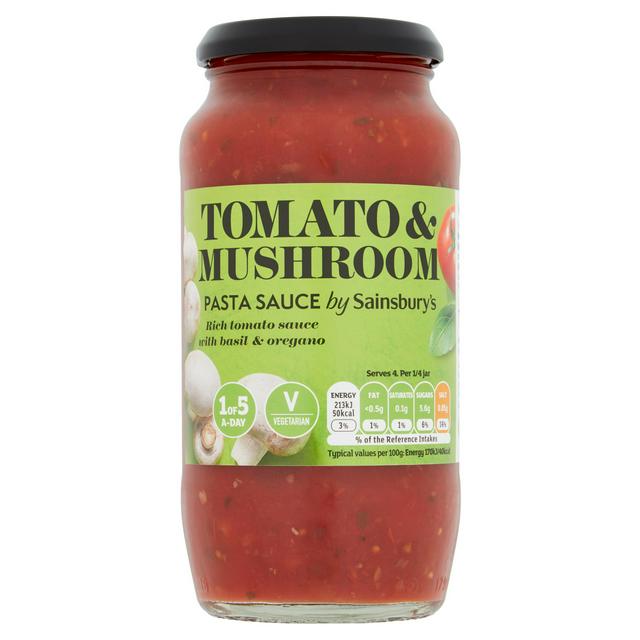 Sainsbury's Pasta Sauce, Tomato Mushroom & Basil 500g