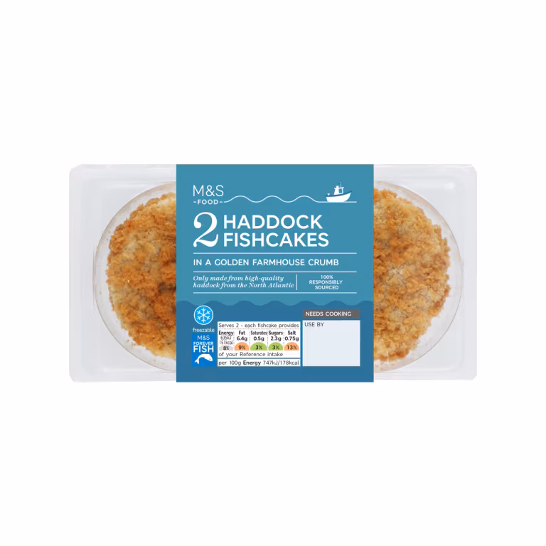 M&S 2 Haddock Fishcakes