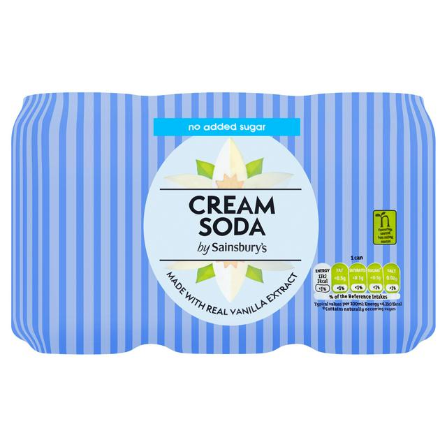 Sainsbury's Diet Cream Soda, No Added Sugar 6x330ml