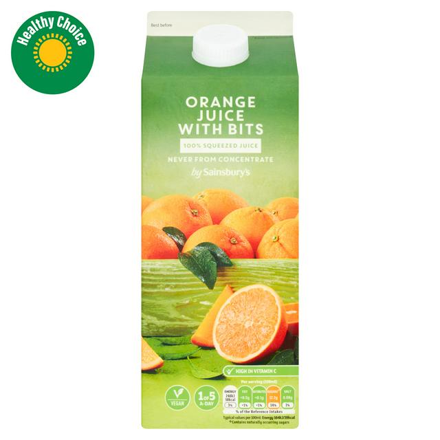 Sainsbury's 100% Pure Squeezed Orange Juice with Bits, Not From Concentrate 1.75L