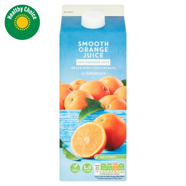 Sainsbury's 100% Pure Squeezed Smooth Orange Juice, Not From Concentrate 1.75L