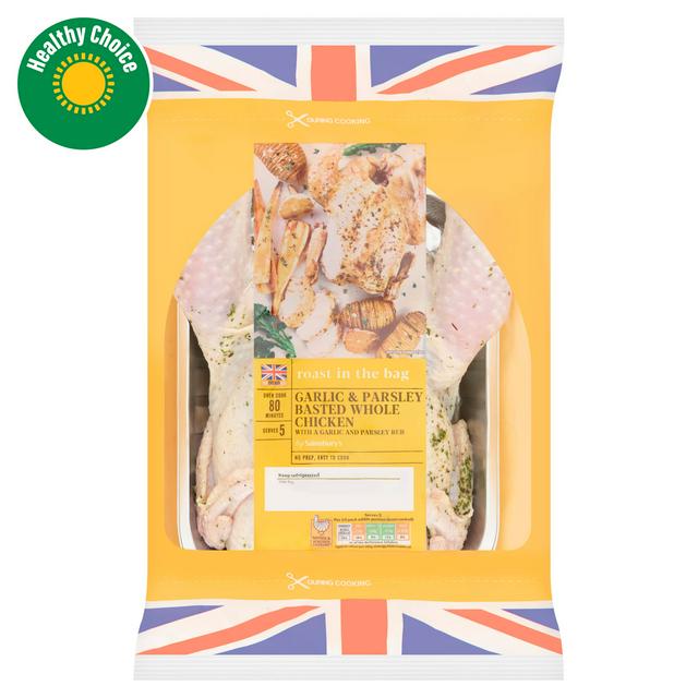 Sainsbury's 1.45kg Roast in the Bag Basted Garlic & Parsley Whole Chicken