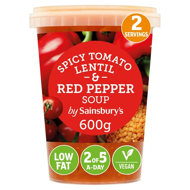 Sainsbury's Spicy Tomato Lentil & Red Pepper Soup 600g