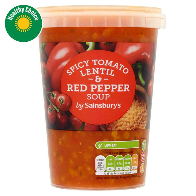 Sainsbury's Spicy Tomato Lentil & Red Pepper Soup 600g