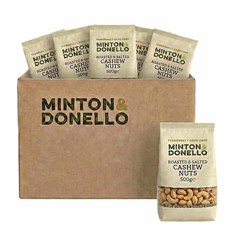 Minton & Donello Roasted & Salted Cashew Nuts  6 x 500g