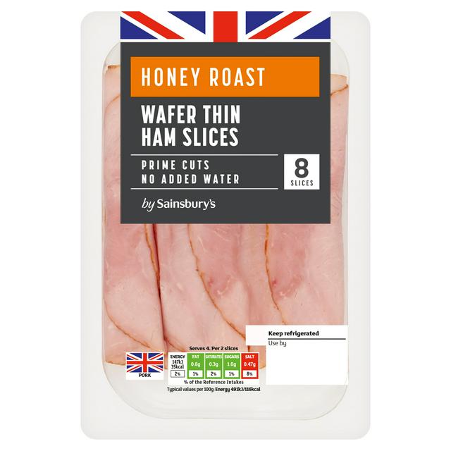 Sainsbury's 8 Honey Roast Wafer Thin Ham Slices 120g