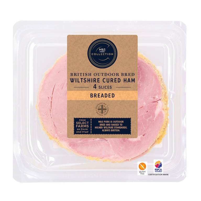 M&S British Outdoor Bred Wiltshire Cured Breaded Ham 4 Slices