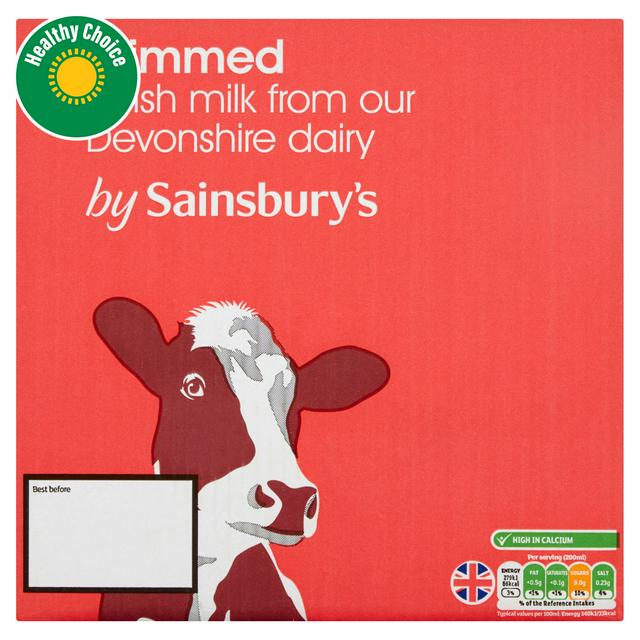 Sainsbury's Skimmed Long Life Milk 6x1L