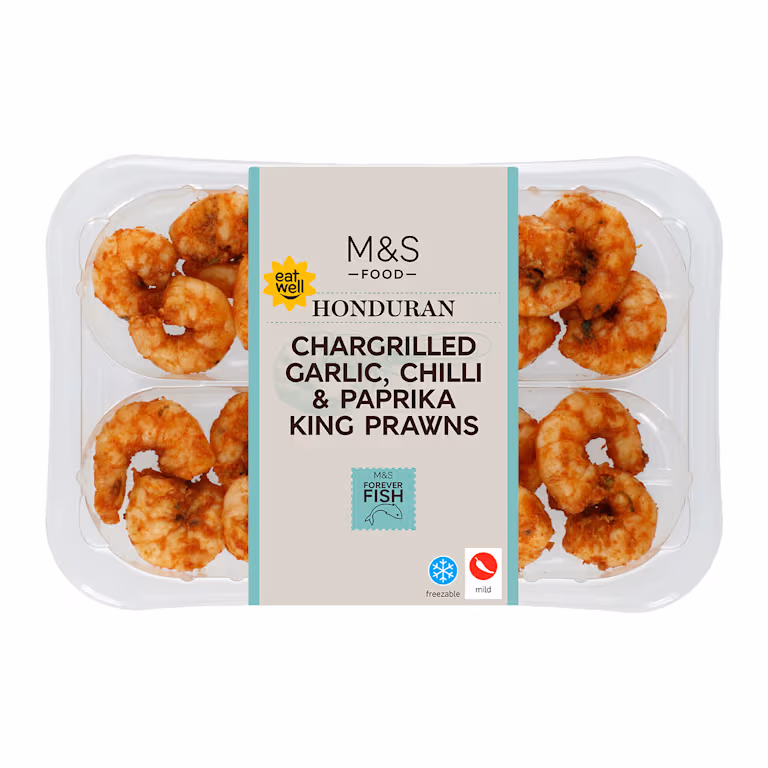 M&S Chargrilled Garlic, Chilli and Paprika King Prawns