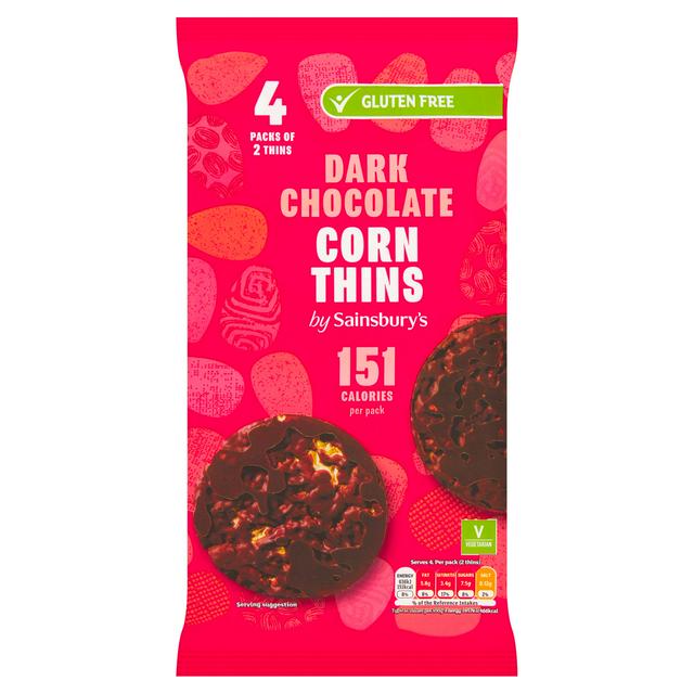 Sainsbury's Dark Chocolate Corn Thins 4x22.5g