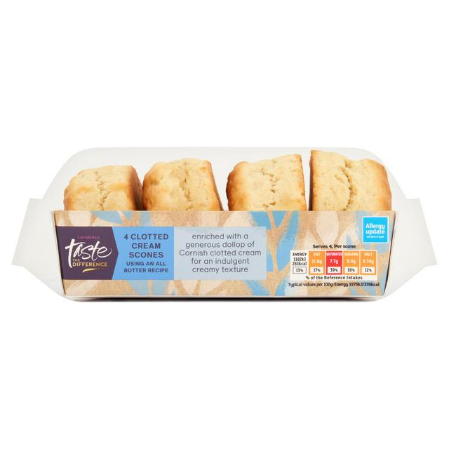 Sainsbury's Cornish Clotted Cream Scones, Taste the Difference x4