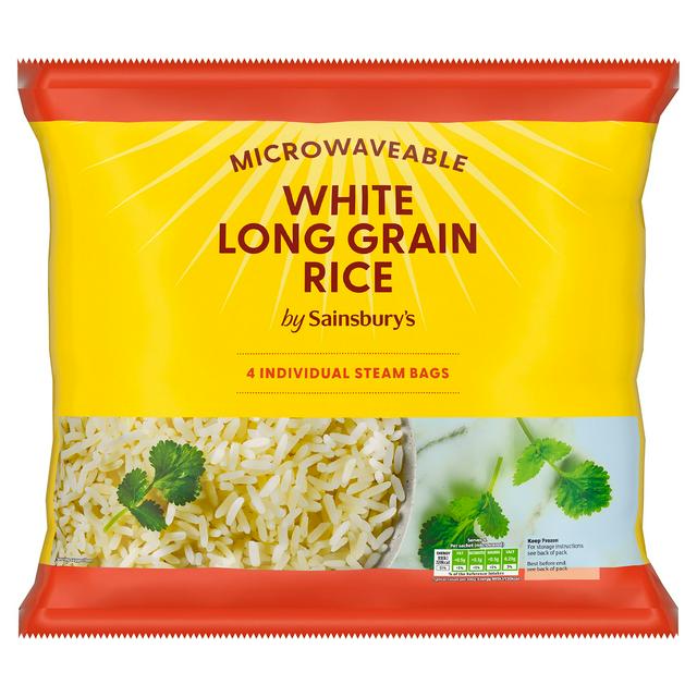 Sainsbury's White Rice Microwavable Bags 4 x 200g