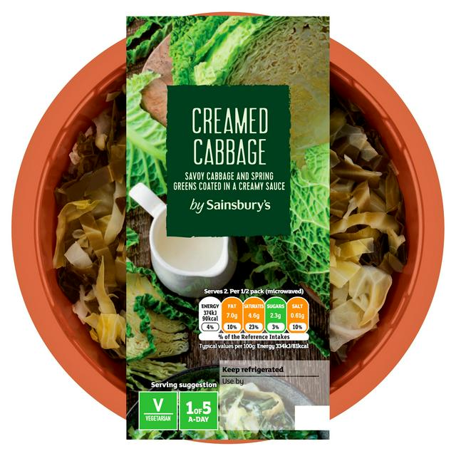 Sainsbury's Creamed Green Cabbage 250g (Serves 2)