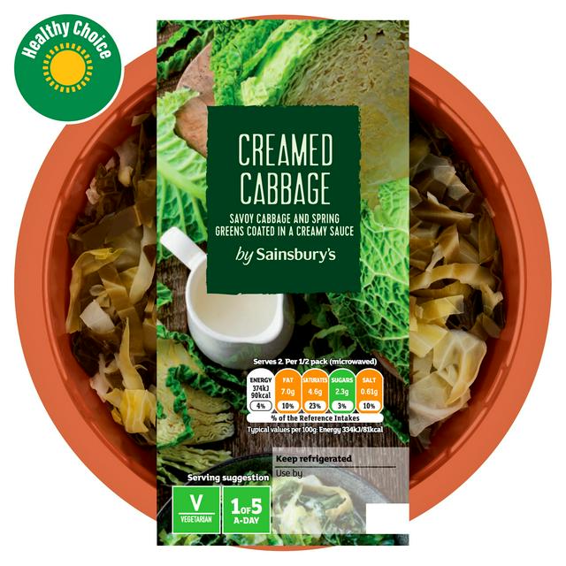 Sainsbury's Creamed Green Cabbage 250g (Serves 2)