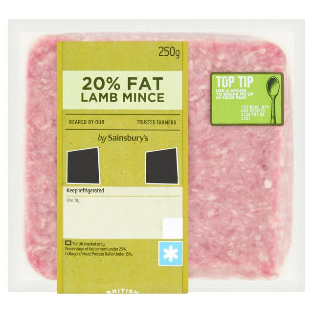 Sainsbury's British or New Zealand 20% Fat Lamb Mince 250g