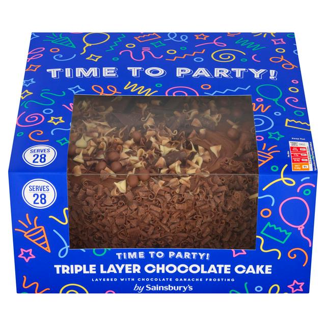Sainsbury's 1.843 kg Time to Party Triple Layer Chocolate Cake