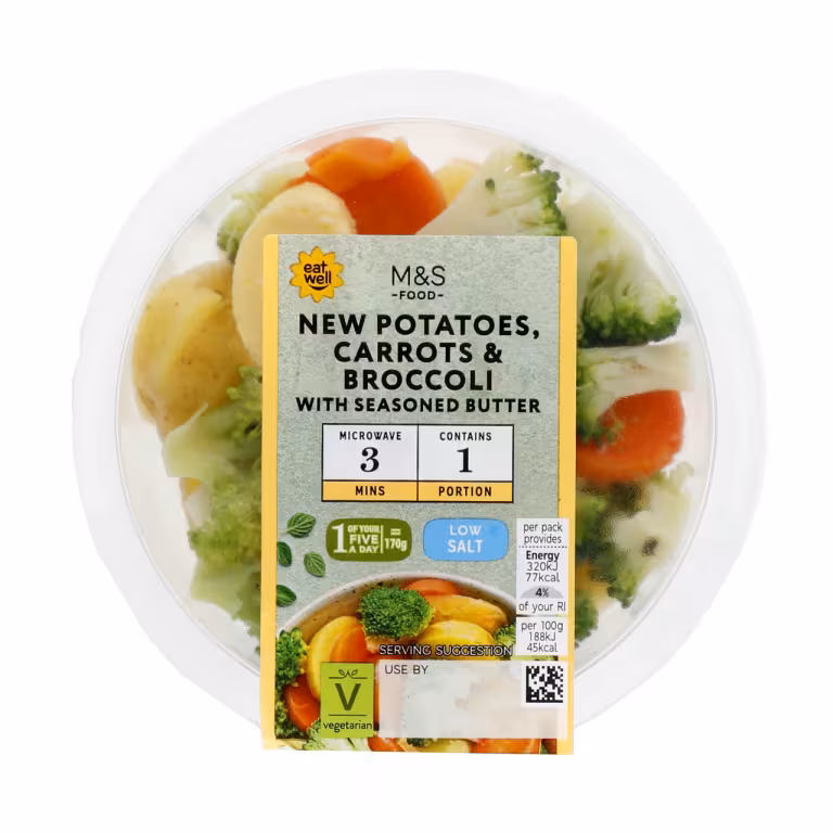 M&S New Potatoes, Carrots and Broccoli