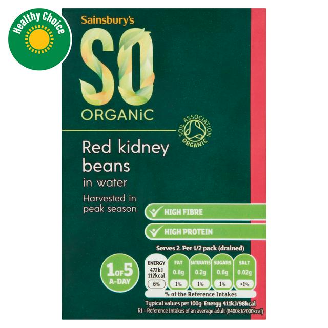 Sainsbury's Red Kidney Beans Carton, SO Organic 380g (230g*)