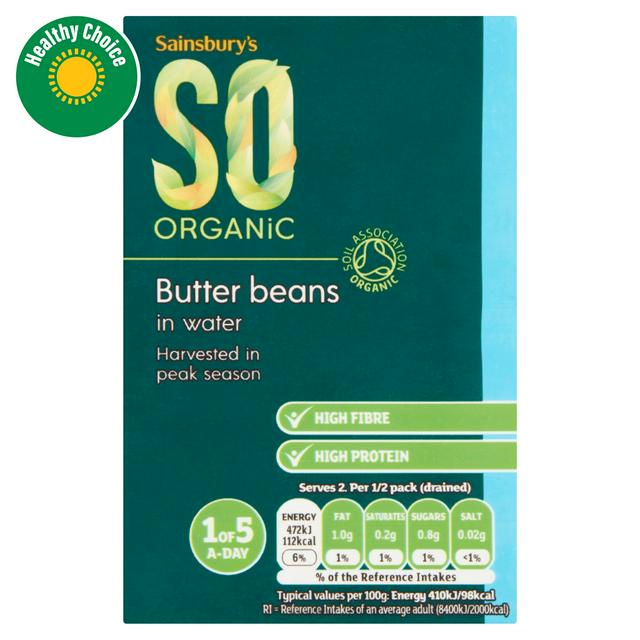 Sainsbury's Butter Beans Carton, SO Organic 380g, (230g*)