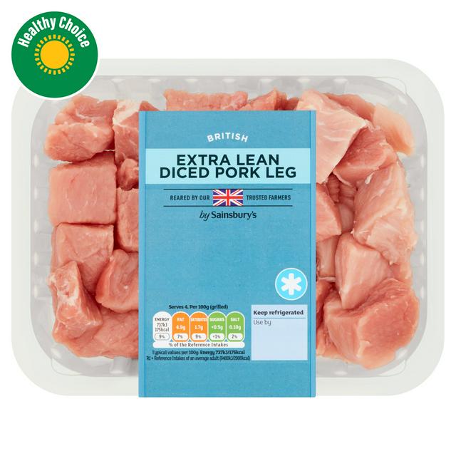 Sainsbury's British Extra Lean Diced Pork Leg 425g