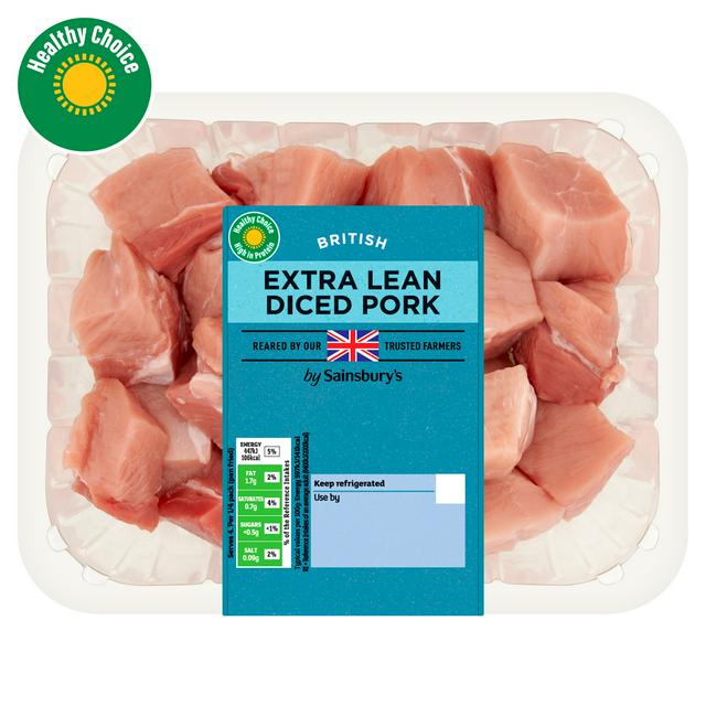 Sainsbury's British Extra Lean Diced Pork Leg 425g