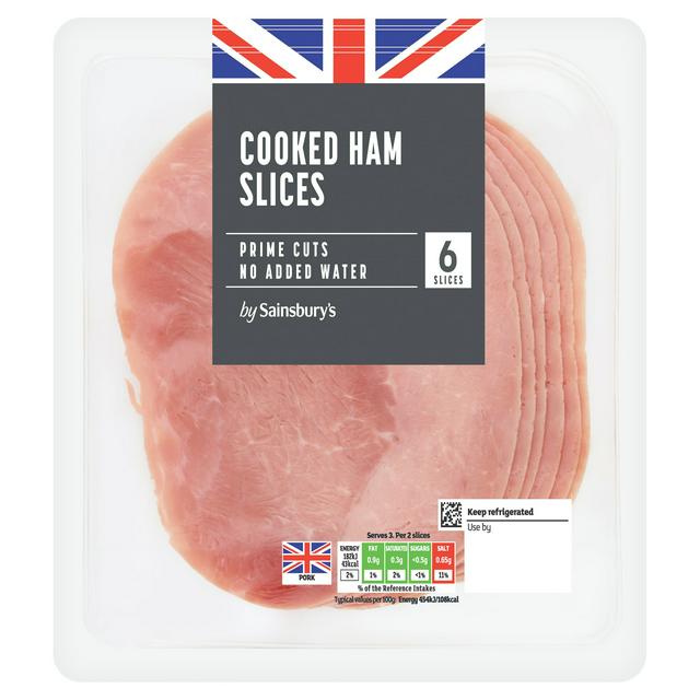 Sainsbury's 6 Cooked Ham Slices 120g