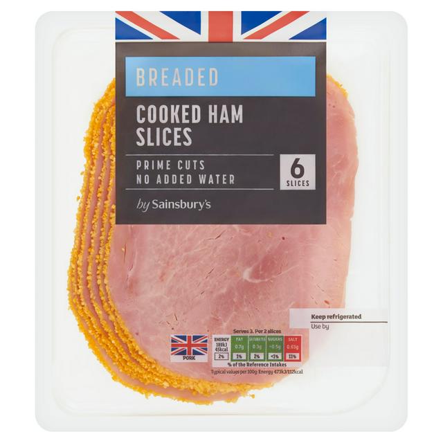 Sainsbury's 6 Breaded Cooked Ham Slices 120g