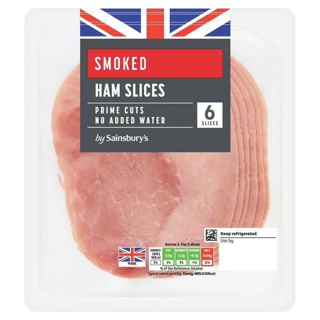 Sainsbury's 6 Smoked Ham Slices 120g