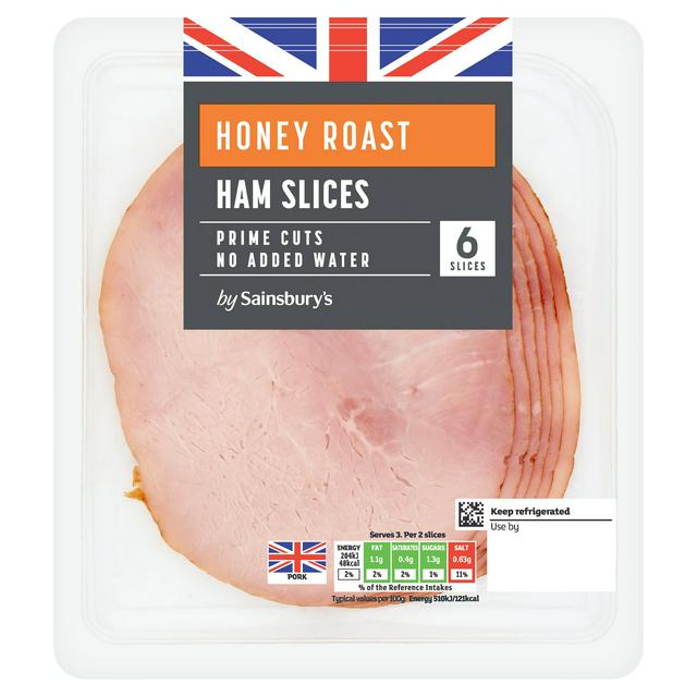 Sainsbury's 6 Honey Roast Ham Slices 120g