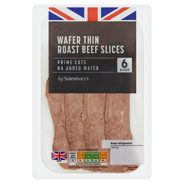 Sainsbury's 6 Wafer Thin Roast Beef Slices 85g