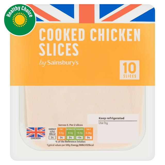 Sainsbury's 10 Cooked Chicken Slices 115g