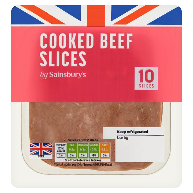 Sainsbury's British Cooked Beef Slices x10 115g